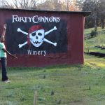 Forty Cannons Winery, artwork, handpainted, winery, hesgonegrapes.com, theguy@hesgonegrapes.com