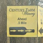 Century Farm Winery, mile sign, directions, hesgonegrapes.com