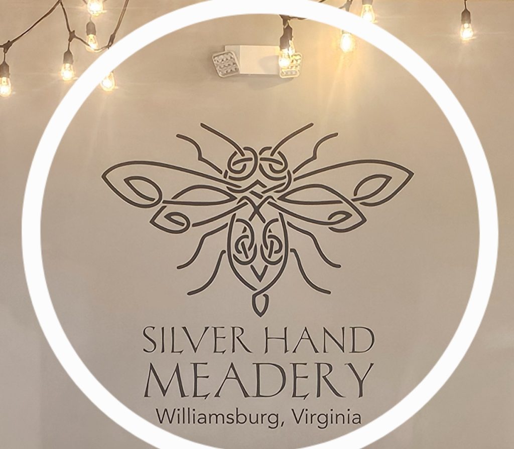 Silver Hand Meadery, logo, Williamsburg, VA, hesgonegrapes.com